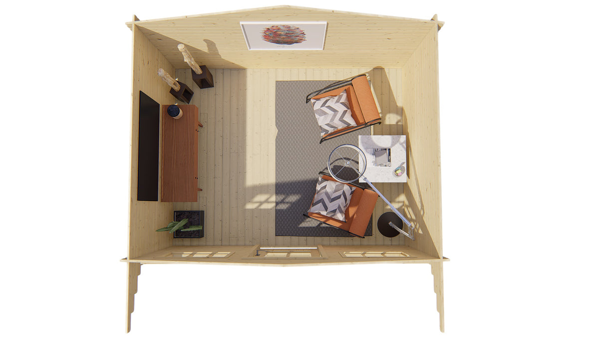 Blokhut - Tuinhuis Mika | 28 mm | vuren Red Class Wood geïmpregneerd
