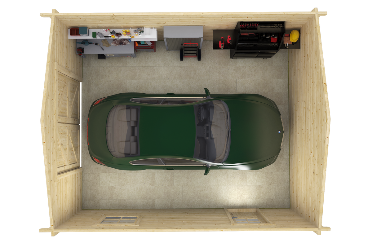 Garage Rydell | 58 mm | vuren bruin geïmpregneerd