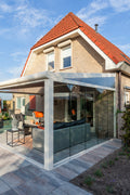 Glazenschuifwandset - Inbouwhoogte 208-212cm - Paneelbreedte 82 cm - Breedte tot 402 cm - 5-sporig verkeerswit RAL 9016