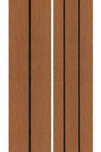 PuraDock composiet vlonderplank 2,2 x 14,6 x 390 cm, teak, massief, 1 zijde 1 groef, 1 zijde 2 groeven, fijne houtnerf, clip systeem