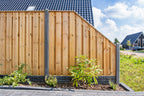 Tuinscherm Enschede verloop, groen geïmpregneerd grenen, RVS-geschroefd, 21-planks (19+2) 180 x 180/90 cm