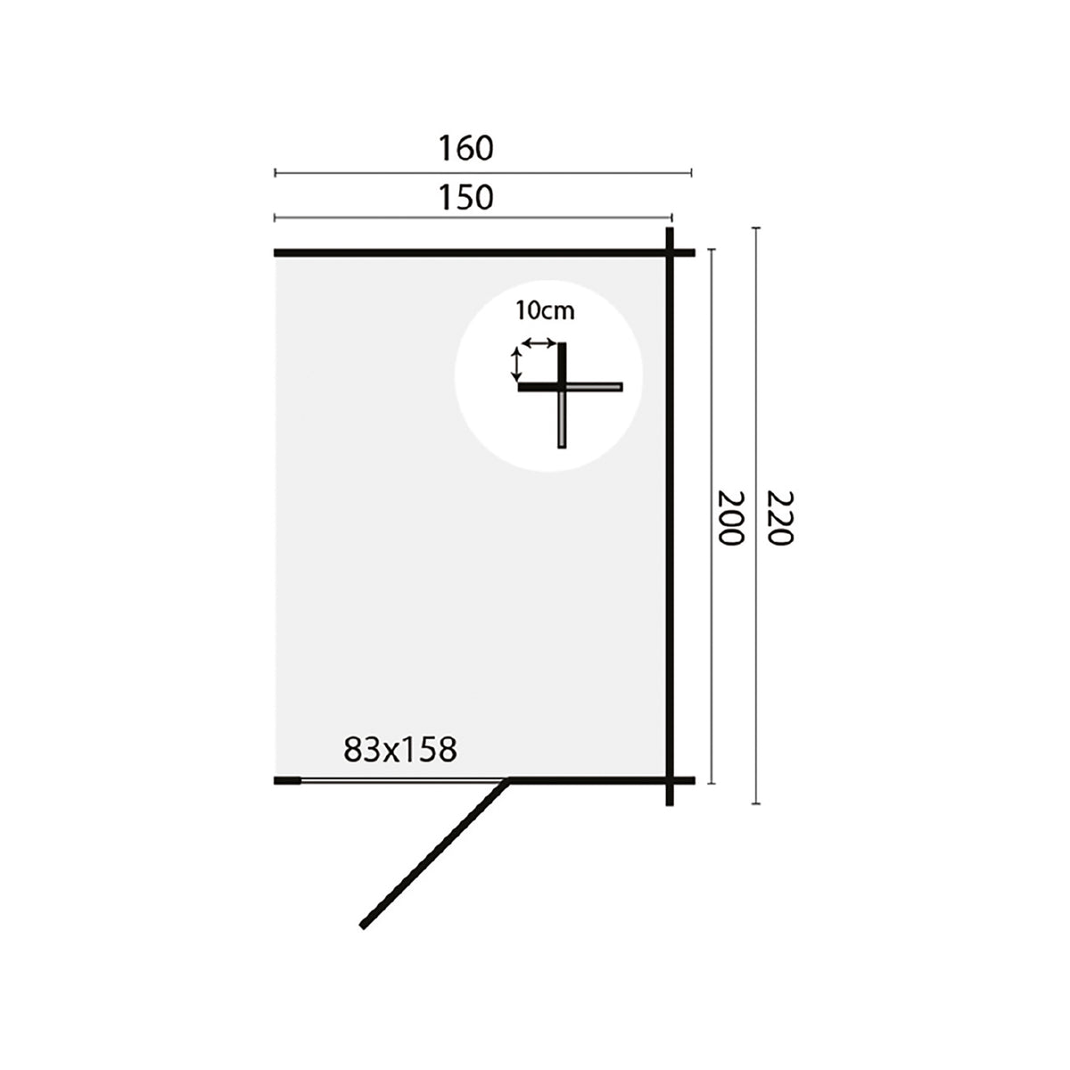 Blokhut - Tuinhuis Aanbouw | 28 mm | vuren grijs geïmpregneerd