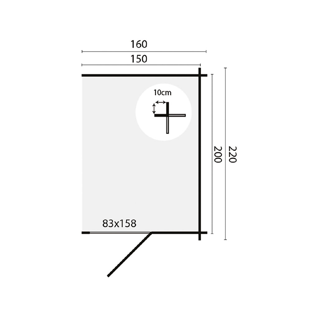 Blokhut - Tuinhuis Aanbouw | 28 mm | vuren Red Class Wood geïmpregneerd