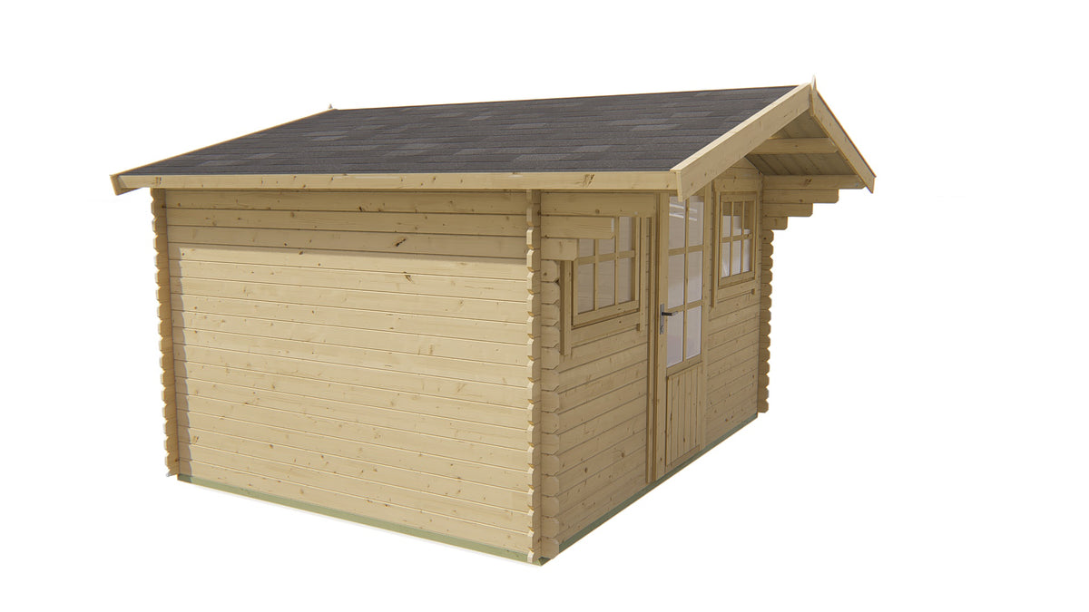 Blokhut - Tuinhuis Mika | 28 mm | vuren grijs geïmpregneerd