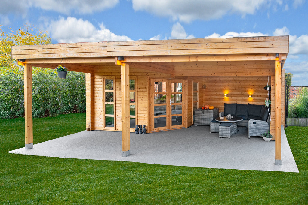 Blokhut - Tuinhuis Oletha | 40 mm | vuren Red Class Wood geïmpregneerd