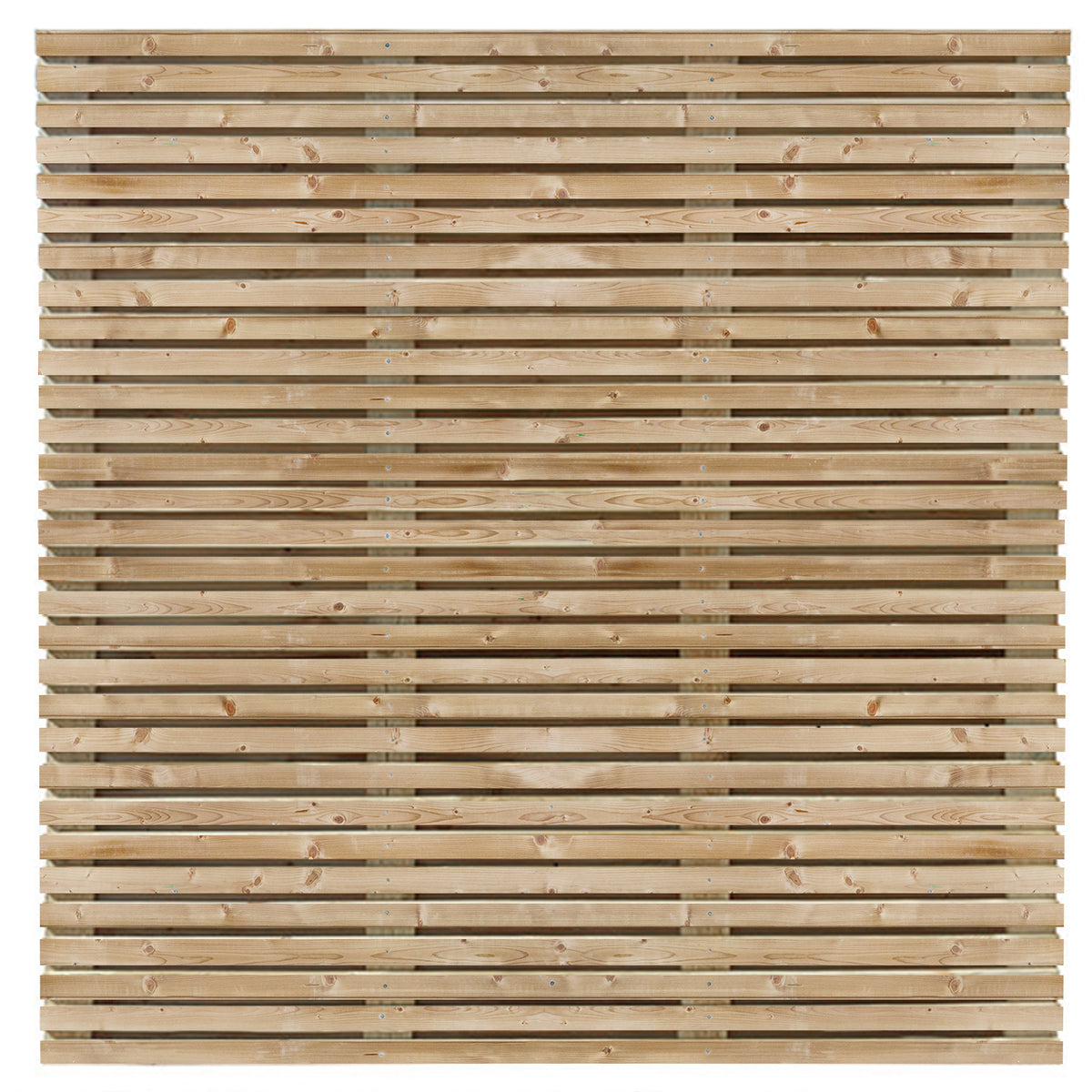 Tuinscherm Oostende, groen geïmpregneerd ME vuren, RVS-geschroefd, dubbelzijdig bekleed, 63-planks (59+4) 180 x 180 cm