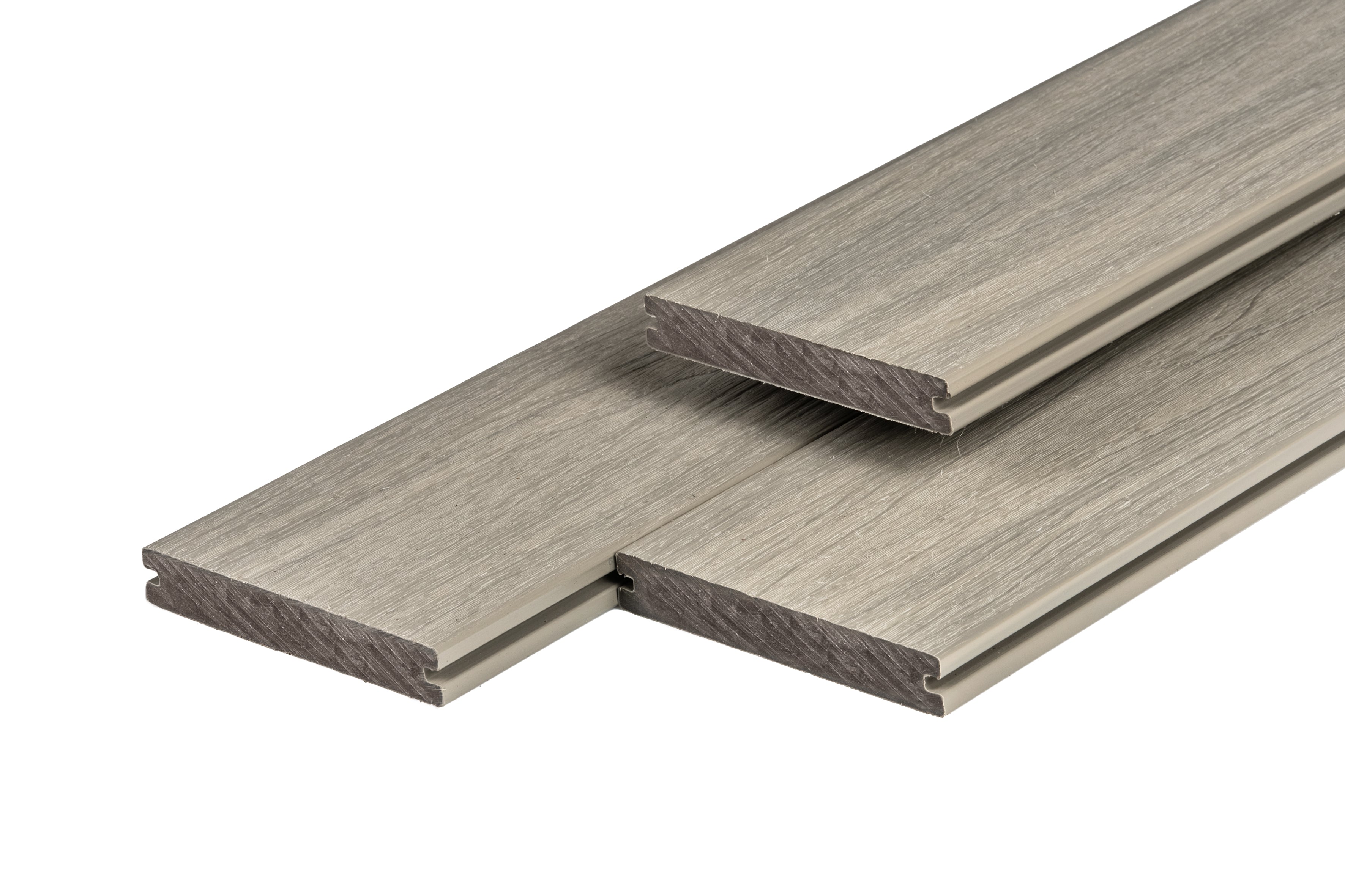 PuraShield composiet vlonderplank 2,3 x 13,8 x 300 cm, light grey, massief, fijne houtnerf, clip systeem
