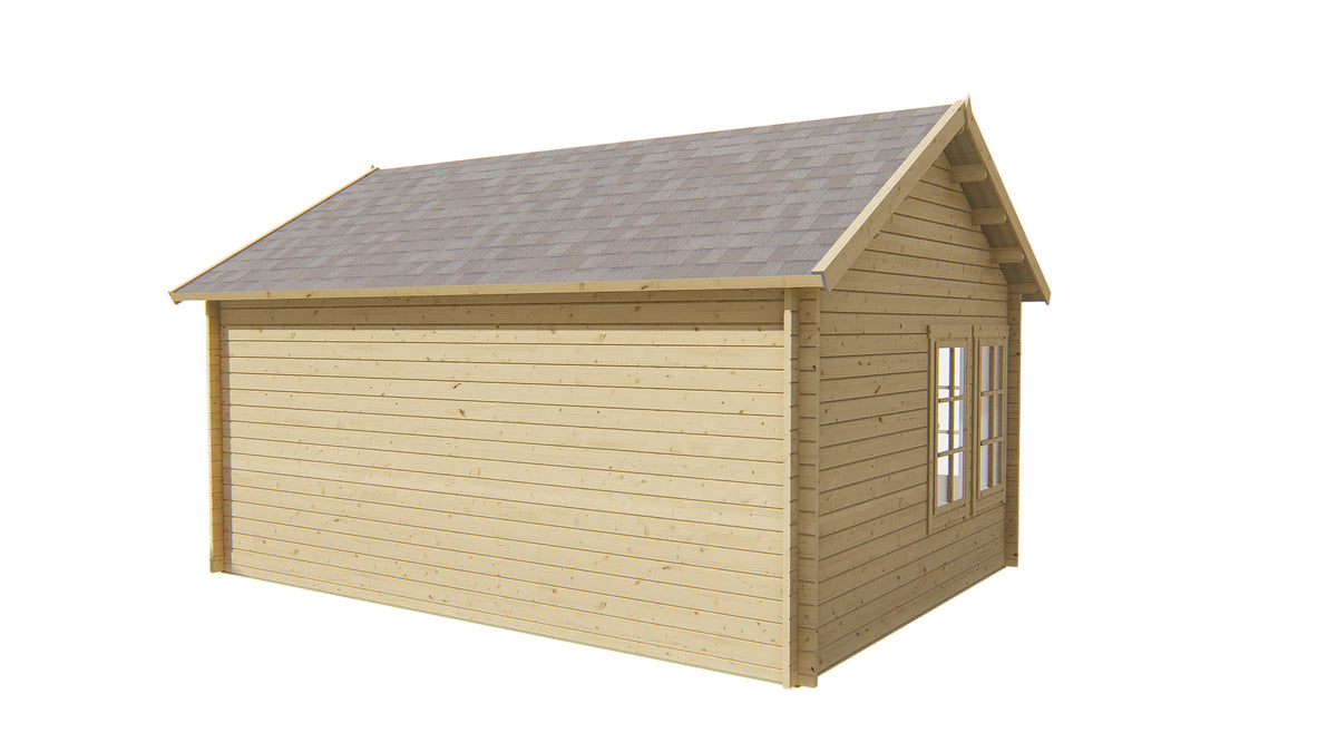 Blokhut - Tuinhuis Clockhouse | 44 mm | vuren bruin geïmpregneerd