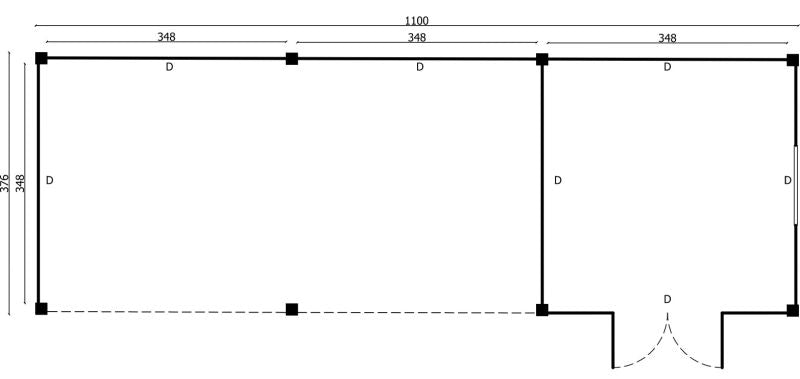 Platdak Stavanger type XL, samenstelling 4, zwart gespoten