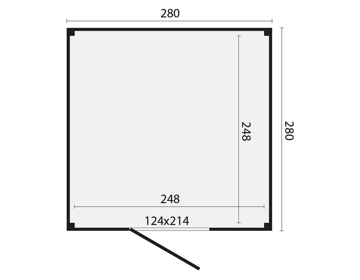 KubeLine 280 x 280 cm, onbehandeld