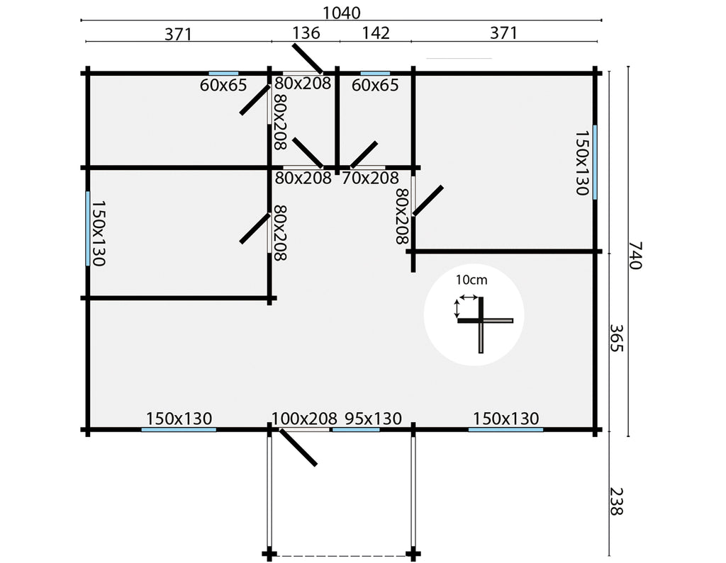 Blokhut - Tuinhuis Finn | 92 mm | vuren groen geïmpregneerd