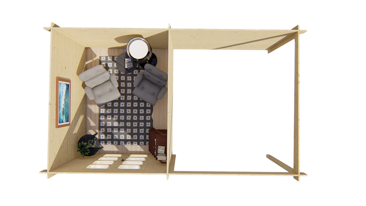 Blokhut - Tuinhuis Eirunn | 28 mm | onbehandeld