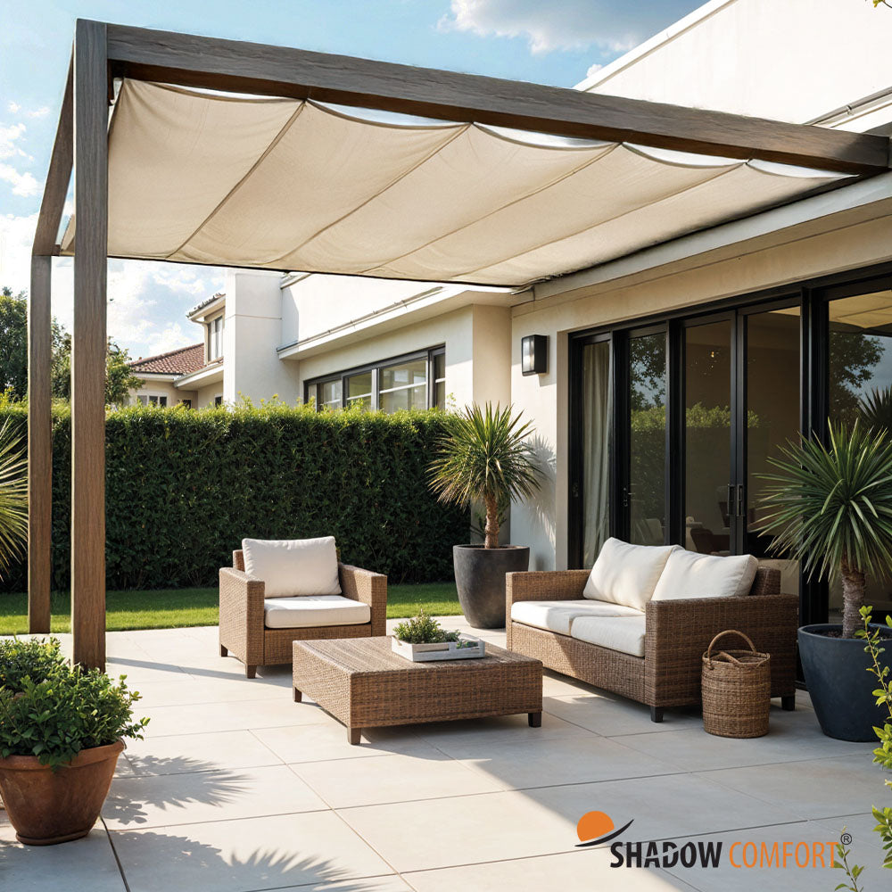 Harmonicadoek 370 x 370 cm zand
