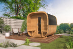 Sauna cube Rovaniemi 280 cm | 42 mm | Thermowood | met ½ panorama raam