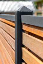 Tuinscherm Prinsenbeek, bangkirai hardhout, RVS-geschroefd, 40-planks (36+4) 180 x 180 cm