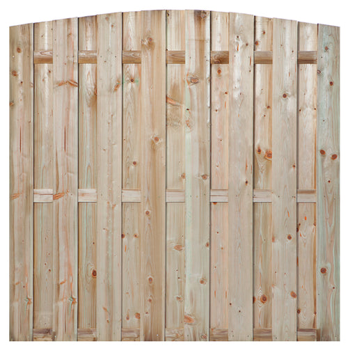 Tuinscherm Den Haag toog, groen geïmpregneerd grenen, geschroefd, 18-planks (15+3) 180 x 180 cm