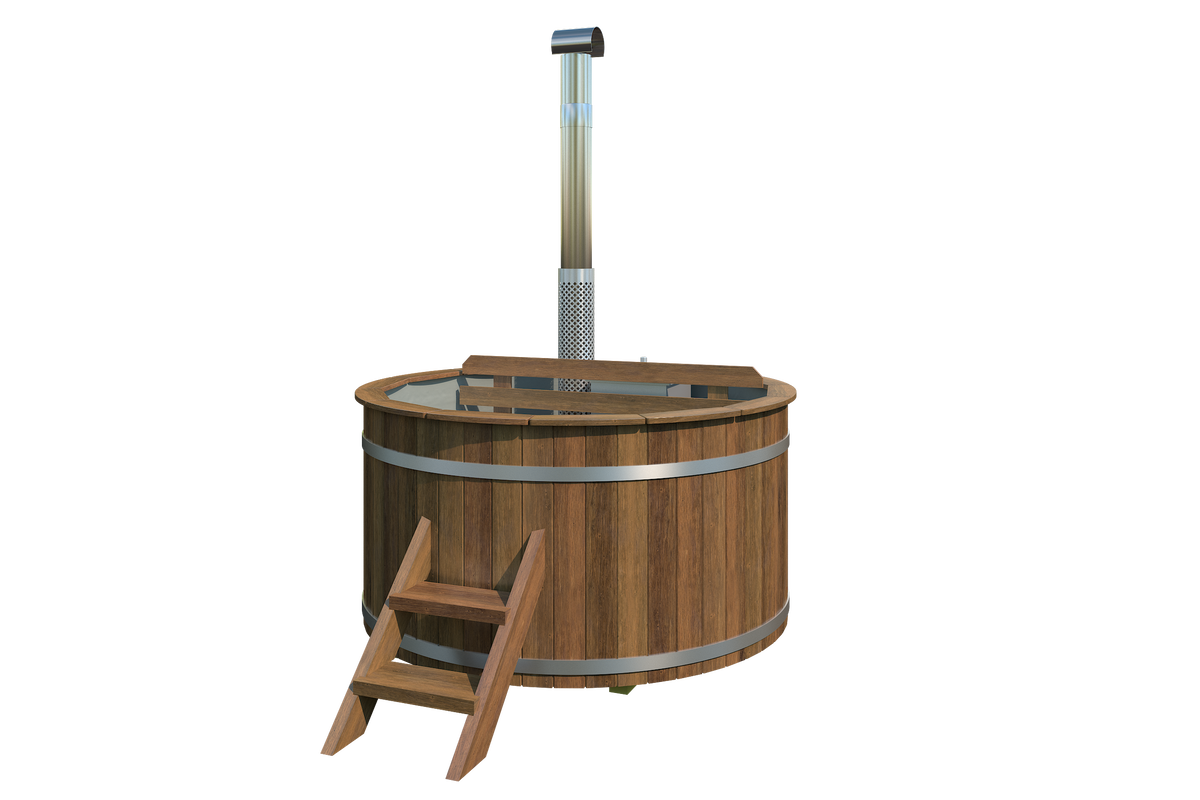 Hottub met interne RVS kachel Ø180 cm Thermowood