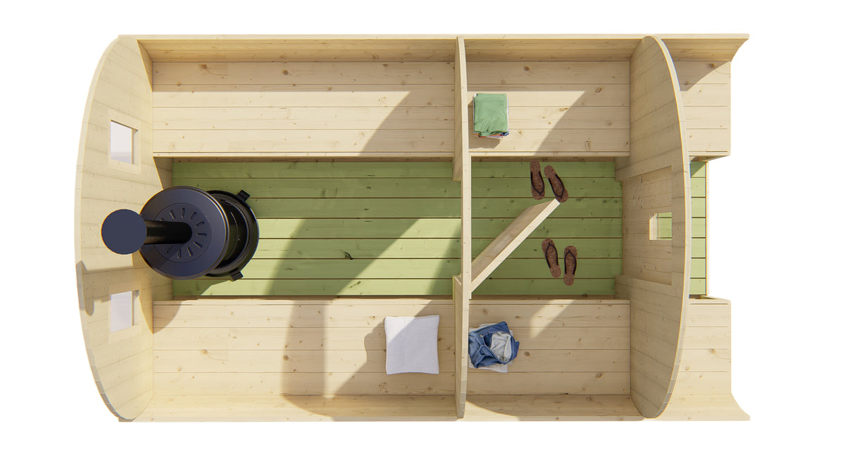 Saunabarrel | Ø205 x 350 cm | 38 mm | onbehandeld vuren