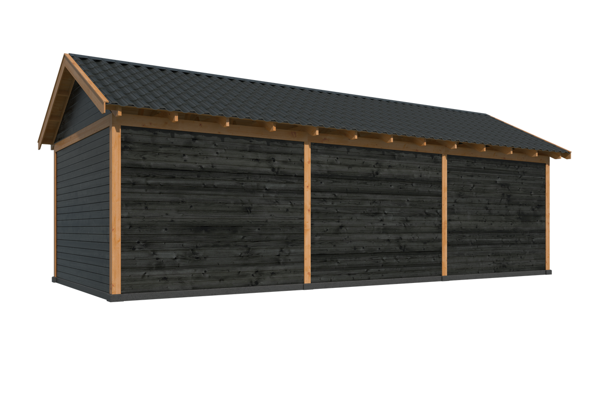 Hamar XL, Type 6 Douglas Gedroogd Potdekselplank zwart