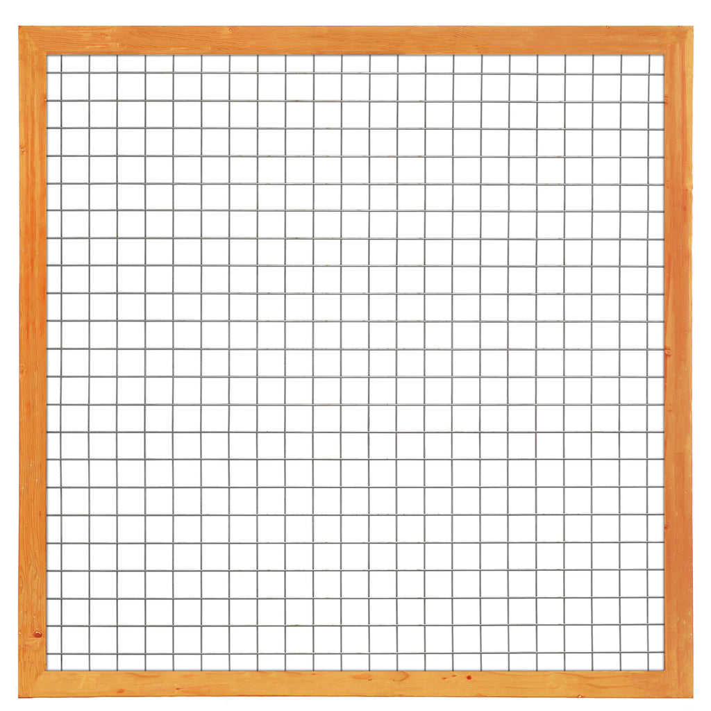 Gaaselement vuurverzinkt maaswijdte 7,5 x 7,5 cm met robuust kader Red Class Wood 4,5 x 7,0 cm H180 x B180 cm