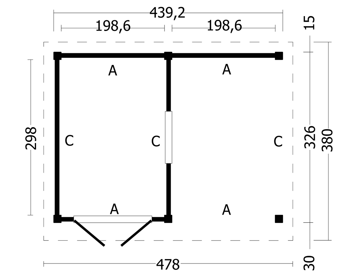 Oslo L type 4 douglas gedroogd potdekselplank blank