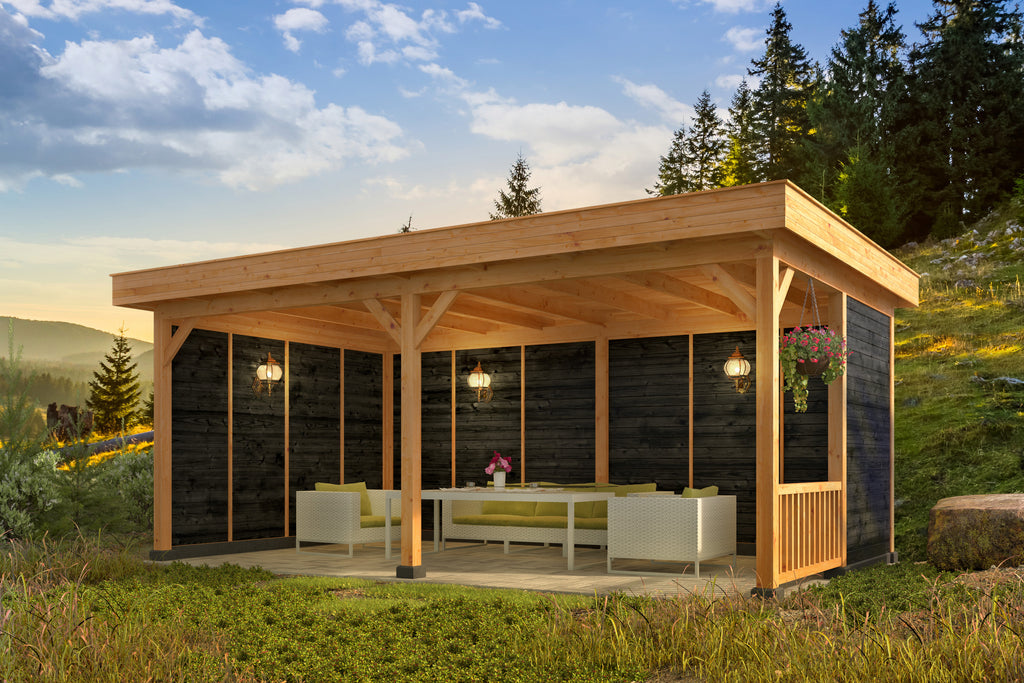 Oslo XL, type 3 douglas gedroogd potdekselplank zwart