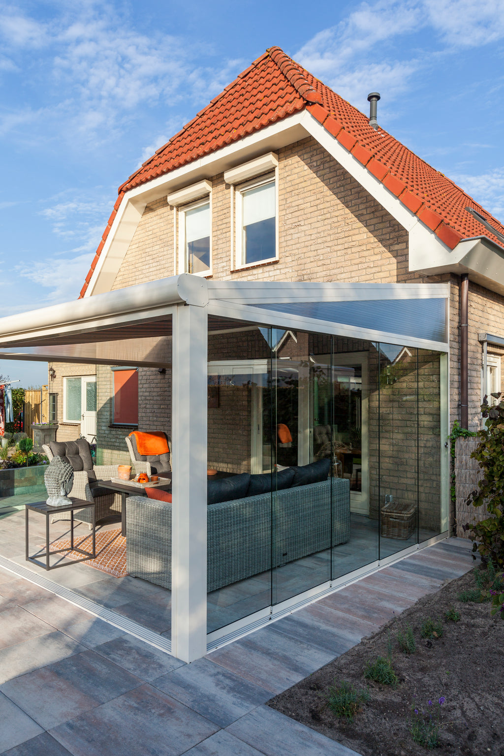 Glazenschuifwandset - Inbouwhoogte 248-252cm - Paneelbreedte 104 cm - Breedte tot 600 cm - 6-sporig verkeerswit RAL 9016