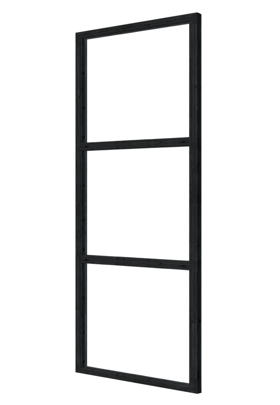 Steellook glaswand 99,3 x 212 cm, zwart
