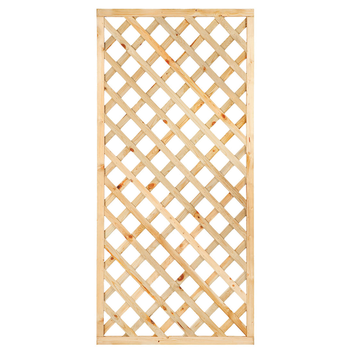 Trellis met lijst, diagonale lamellen grenen groen geïmpregneerd H180 x B90 cm