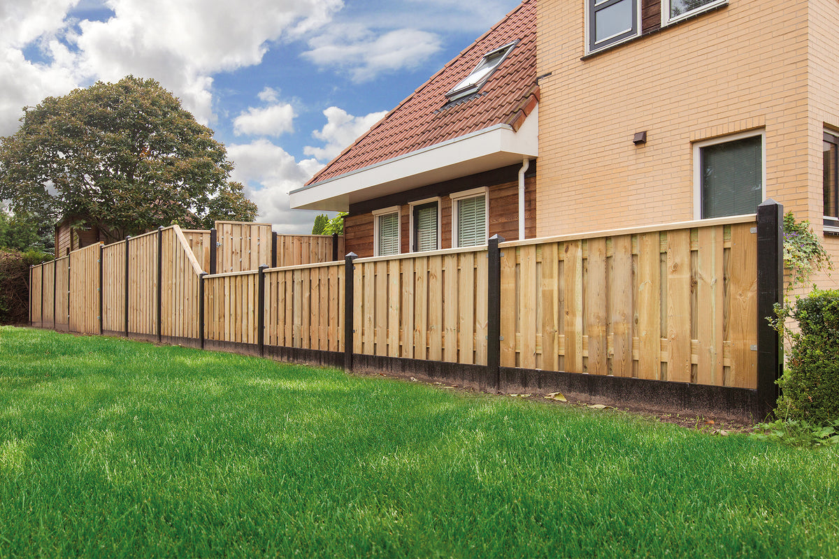Tuinscherm Enschede, groen geïmpregneerd grenen, RVS-geschroefd, 21-planks (19+2) 180 x 90 cm