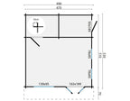 Blokhut - Tuinhuis Berlin | 44 mm | vuren bruin geïmpregneerd