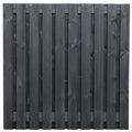 Tuinscherm Stuttgart, zwart gespoten vuren, RVS-geschroefd, 21-planks (19+2) 180 x 180 cm