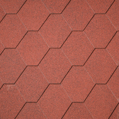 Dakshingles hexagonaal rood - pak 3 m²