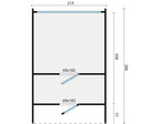 Sauna cube Rovaniemi 390 cm | 42 mm | Thermowood | met ½ panorama raam