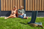 Tuinscherm Dronten, keruing hardhout, RVS-geschroefd, 21-planks (19+2) 180 x 180 cm