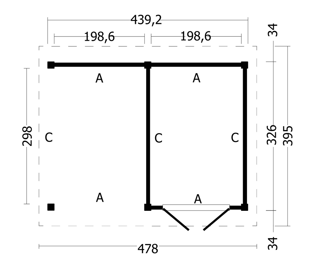 Hamar L Type 3 Douglas Gedroogd Potdekselplank blank