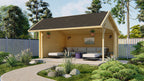 Blokhut - Tuinhuis Thüringen | 44 mm | vuren honinggeel geïmpregneerd