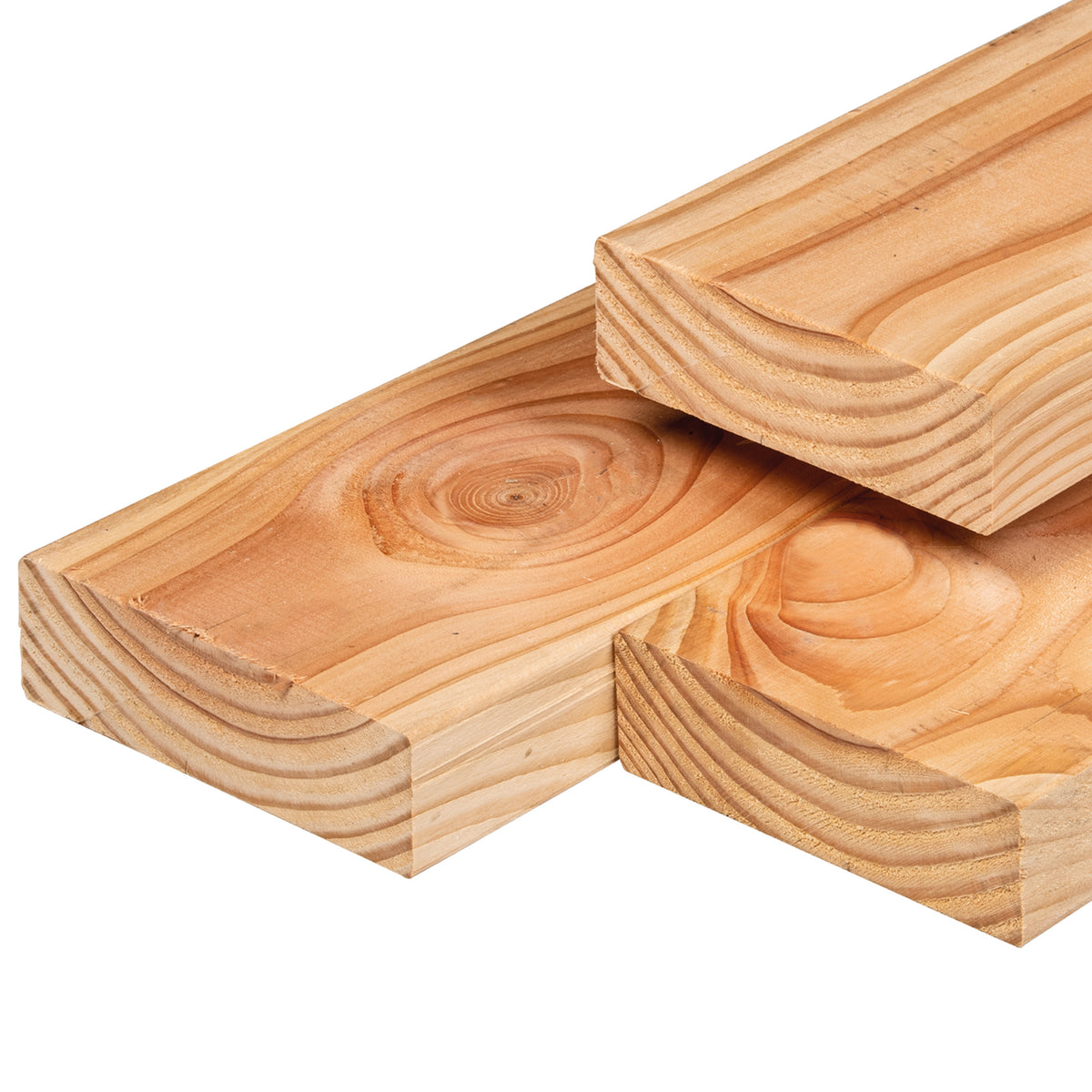 Douglas ligger 6,5 x 21,0 x 500 cm, gedroogd, geschaafd, 4 ronde hoeken
