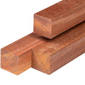 Angelim vermelho hardhout paal 6,5 x 6,5 x 400 cm geschaafd, ongepunt, 4 ronde hoeken