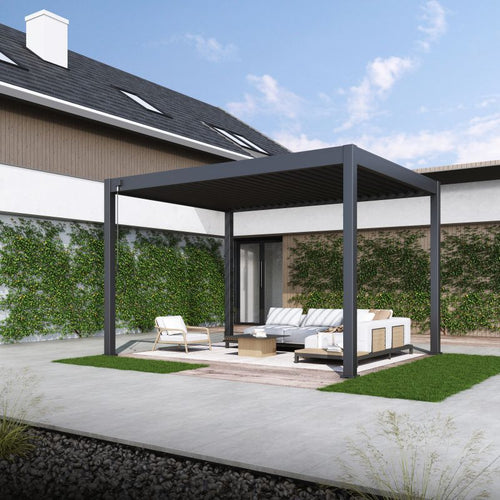 Tuindeco Advance line vrijstaande aluminium overkapping 300 x 400 x 255 cm antraciet