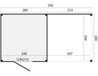 KubeLine + luifel 280 x 590 cm, onbehandeld