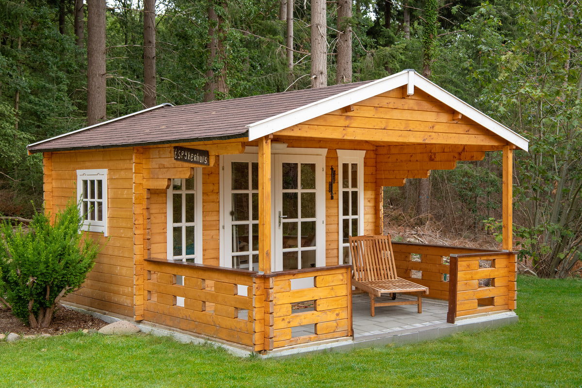 Blokhut - Tuinhuis Inglund | 44 mm | vuren honinggeel geïmpregneerd