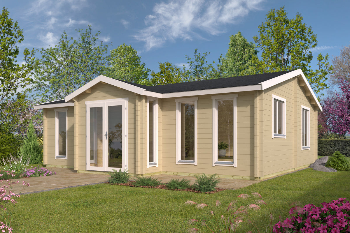 Blokhut - Tuinhuis Mullingar | 70 mm | vuren grijs geïmpregneerd