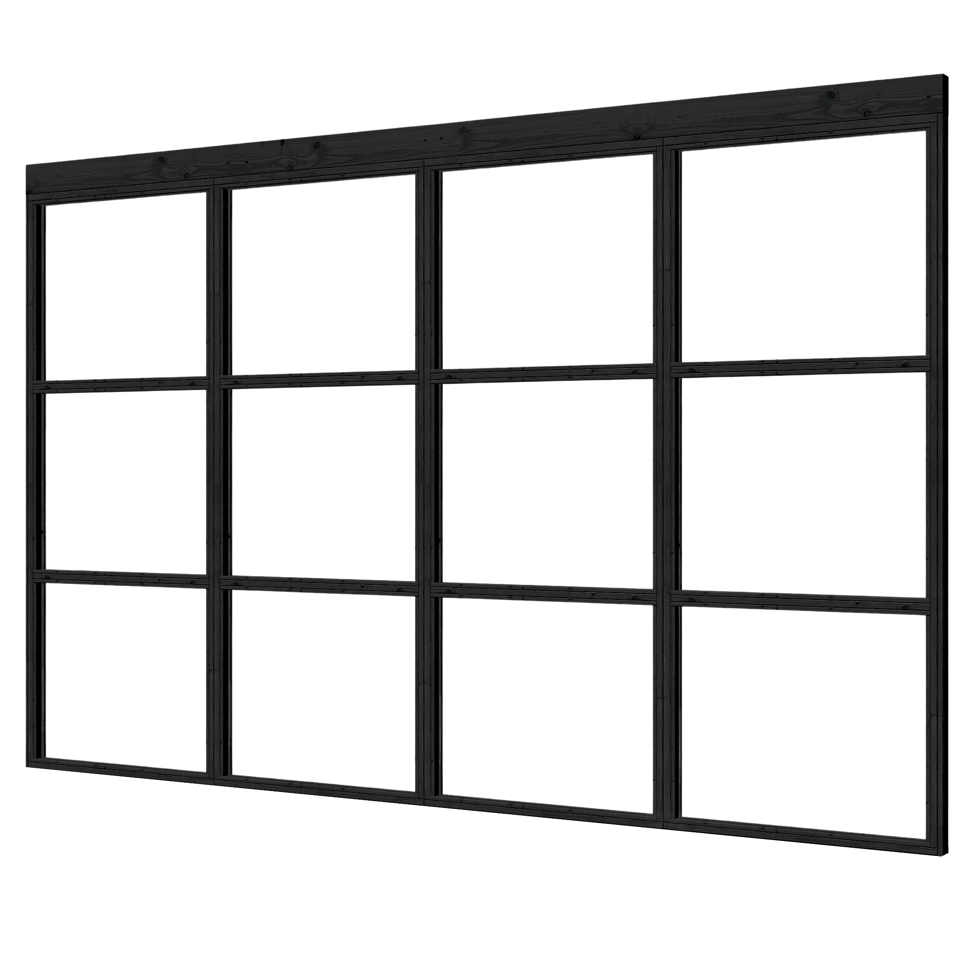 Complete set steellook glaswand zwart 397,2 x 224 cm