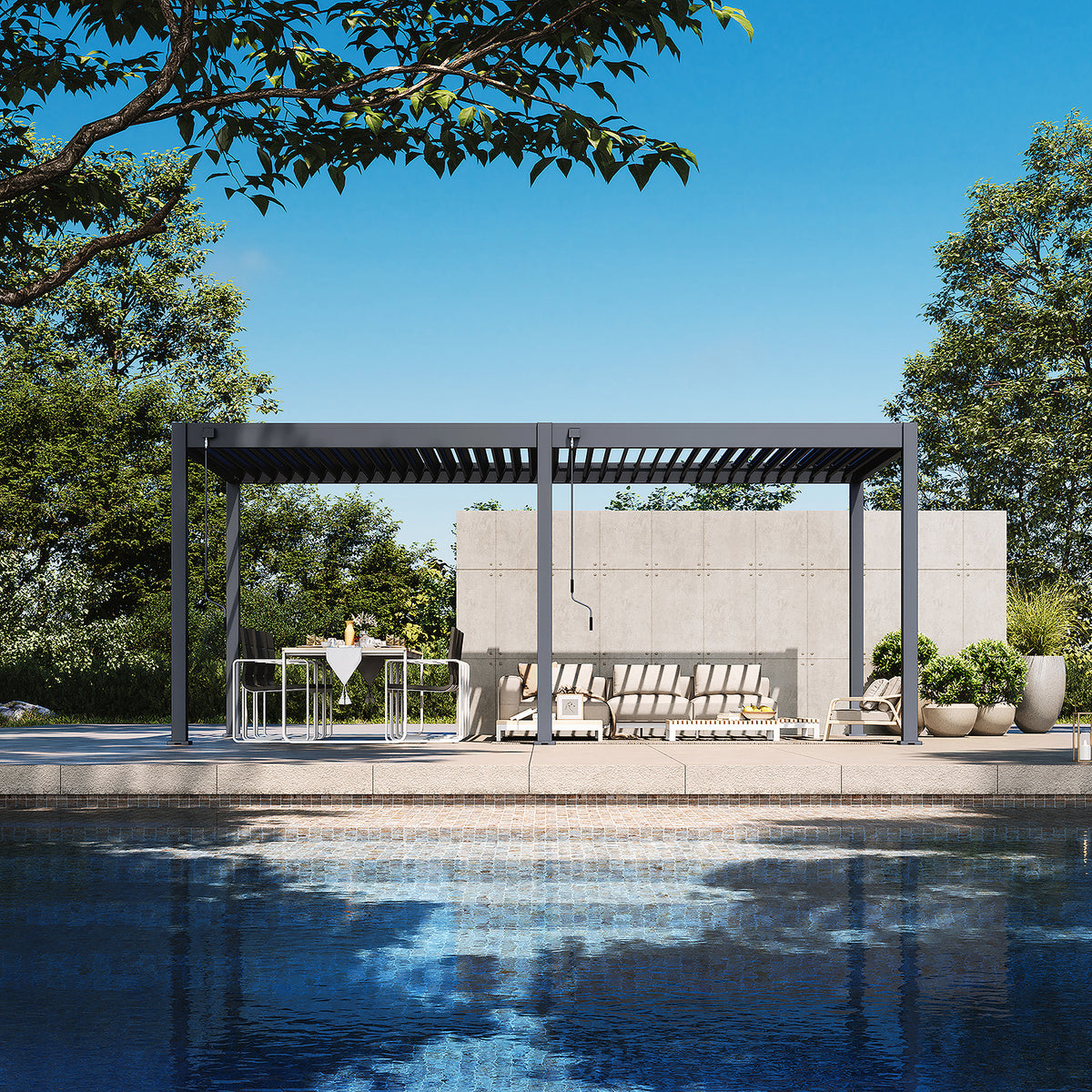 Tuindeco Advance  line vrijstaande aluminium overkapping 300 x 600 x 255 cm antraciet