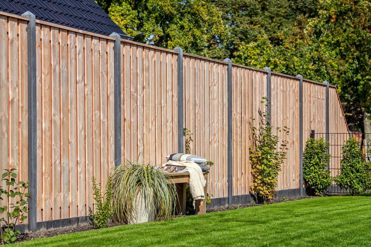 Tuinscherm Casablanca, Red Class Wood geïmpregneerd ME vuren, RVS-geschroefd, 21-planks (19+2) 180 x 180 cm