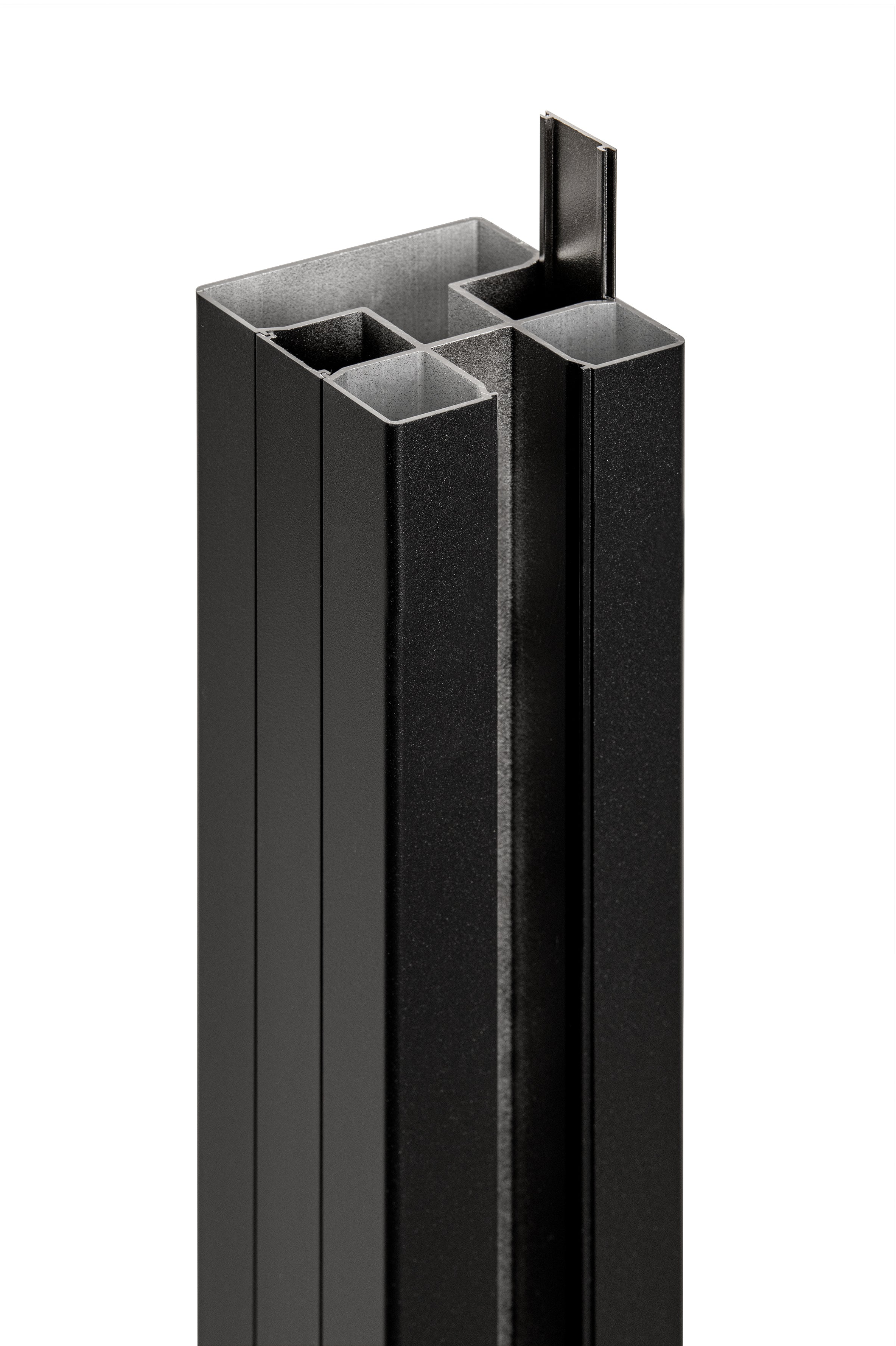 PuraFence aluminium paal incl. paalkap 7,5 x 7,5 x 250 cm, zwart