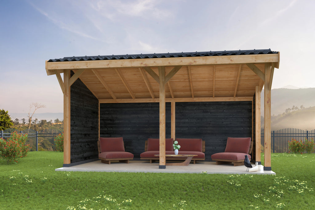 DHZ Kapschuur Goor Douglas 600 x 300 cm zwart geïmpregneerd
