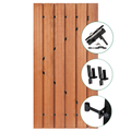 Tuindeur Privacy hardhout 90 x 195 cm met zwart frame en RVS inbouwslotset