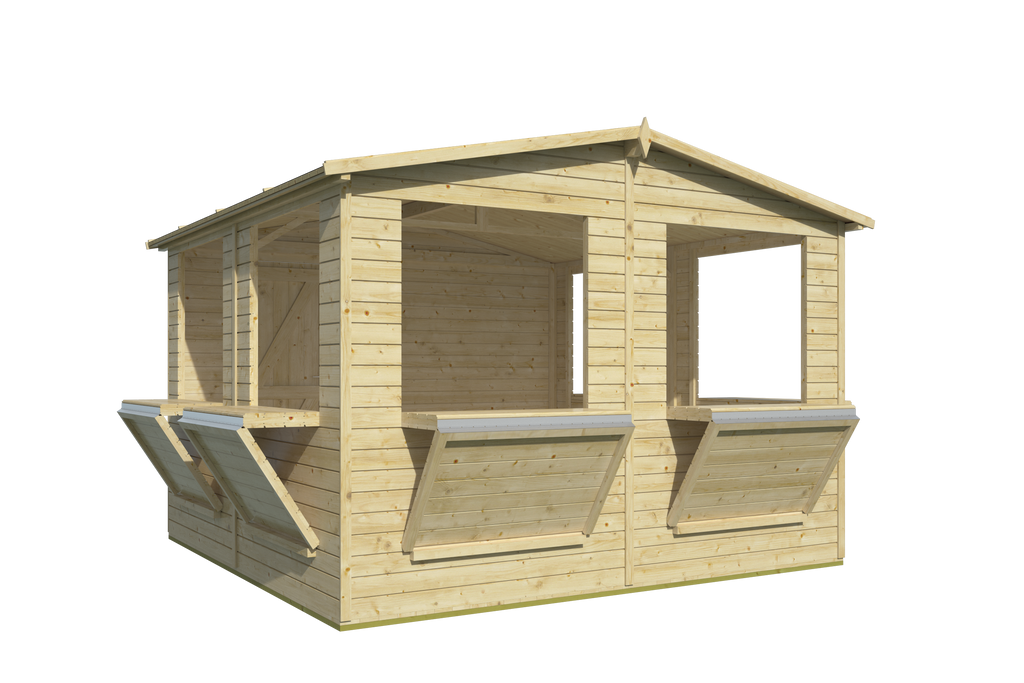Kiosk Moose | 16mm | vuren onbehandeld | 300 x 300 cm | incl. vloer